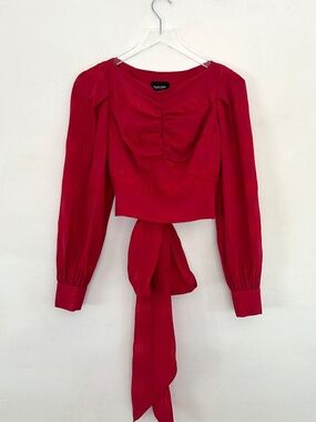 Rachel Comey red silk bounds tie top blouse proposition dress la garconne 2 XS S